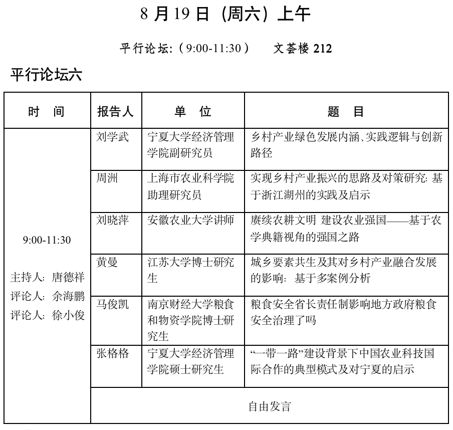 中国国外农业经济研究会2023年会员代表大会暨学术研讨会会议议程
