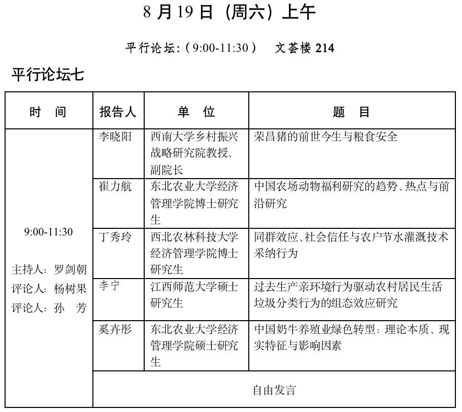 中国国外农业经济研究会2023年会员代表大会暨学术研讨会会议议程